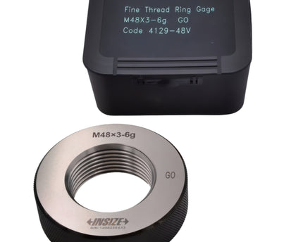 Insize Metric Fine Thread Ring Gauge GO M48 x 3.0 Class 6g Series 4129-48V