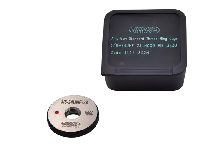 Insize American Standard Thread Ring Gauge 3/8-24 UNF Class 2A NOGO Series 4121-3C2N