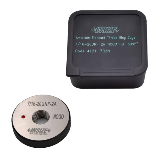 Insize American Standard Thread Ring Gauge 7/16-20 UNF Class 2A NOGO Series 4121-7D2N