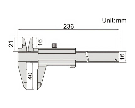 Insize Anti Magnetic Vernier Caliper 0-150mm Range Series 1224-150A