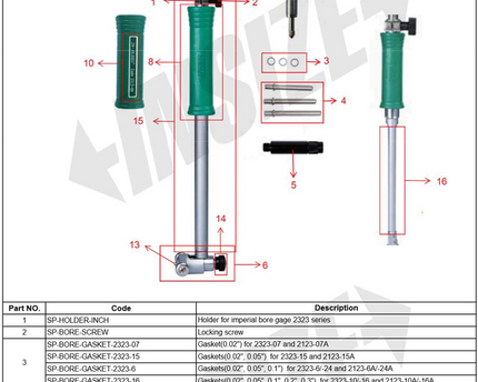 Insize SP BORE GAUGE ANVIL 2323-6 Interchangeable Anvil for 2323-6 & 2123-6A