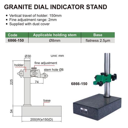 Insize Granite Comparator Stand Range Series 6866-150