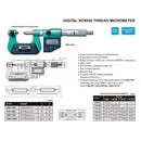 INSIZE Measuring Equipment Insize Digital Screw Thread Micrometer 0-25mm/0-1" Range Series 3581-25A