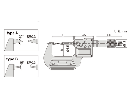 INSIZE Manufacturing Insize Digital Point Micrometer 25-50mm/1-2" Range Series 3530-50BA