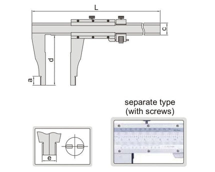 INSIZE Manufacturing Insize Vernier Caliper 0-500mm/0-20" Range Series 1214-500