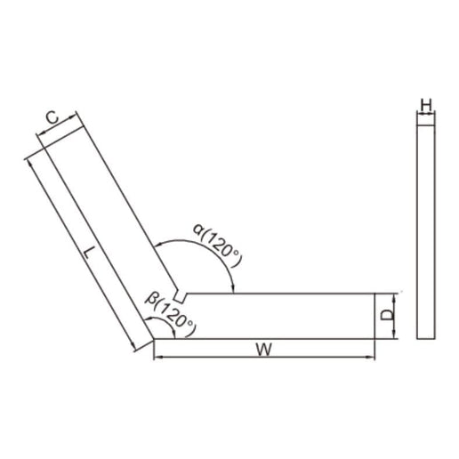 INSIZE Measuring Equipment Insize 120° Square Range 75x75mm Series 4706-175