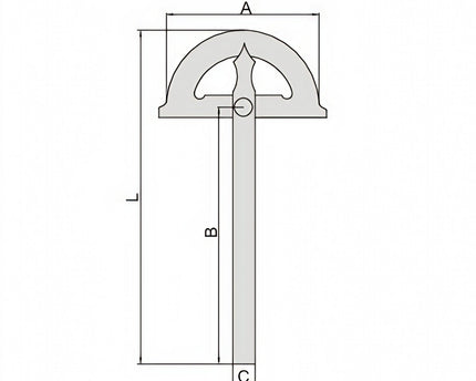INSIZE Measuring Equipment Insize 180° Protractor 80x120mm Range Series 4799-180