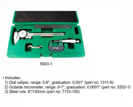 INSIZE Measuring Equipment Insize 3pc Measuring Tool Set 5003-1