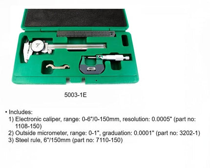 INSIZE Measuring Equipment Insize 3pc Measuring Tool Set 5003-1E