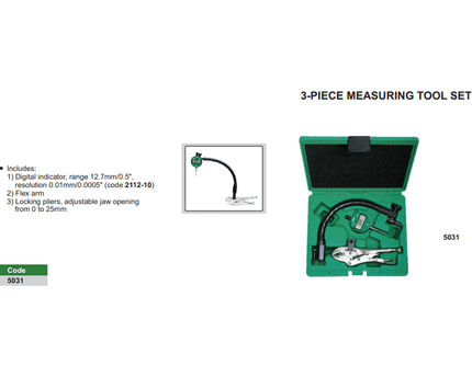 INSIZE MEASURING EQUIPMENT Insize 3pc Measuring Tool Set 5031