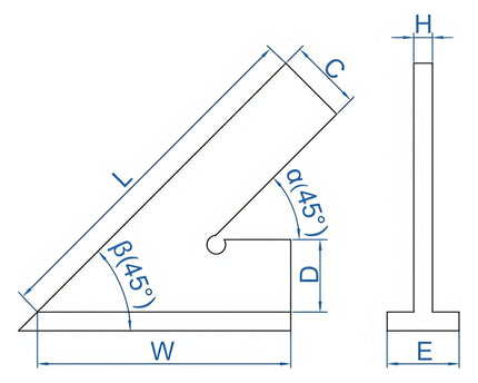 INSIZE Measuring Equipment Insize 45° Square 120x80mm Range Series 4747-120