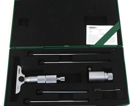 INSIZE Measuring Equipment Insize 4pc Metric Depth Micrometer 0-100mm Range Series 3241-B100
