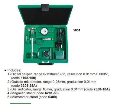 INSIZE Measuring Equipment Insize 5pc Measuring Tool Set Series 5051