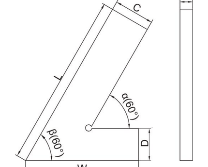 INSIZE Measuring Equipment Insize  60° Range Square 200 X 130mm Series 4760-1200