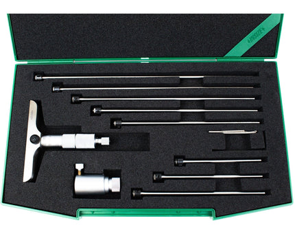 INSIZE Measuring Equipment Insize 8pc Metric Depth Micrometer 0-200mm Range Series 3241-200