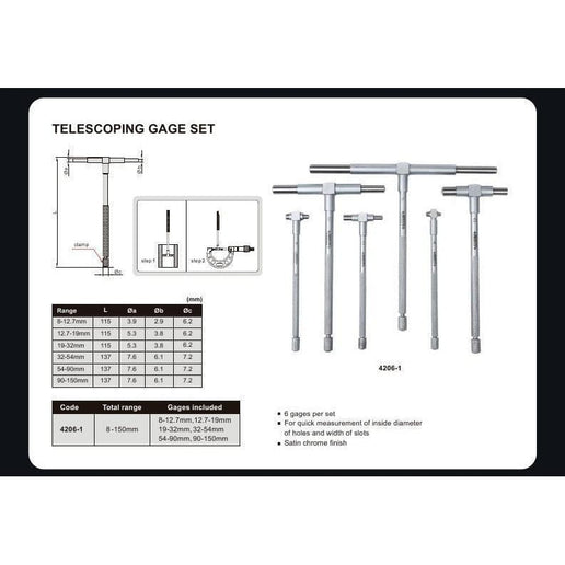 INSIZE Measuring Equipment Insize Bore Gauge 8-150mm x 0.01mm Range Series 4206-1