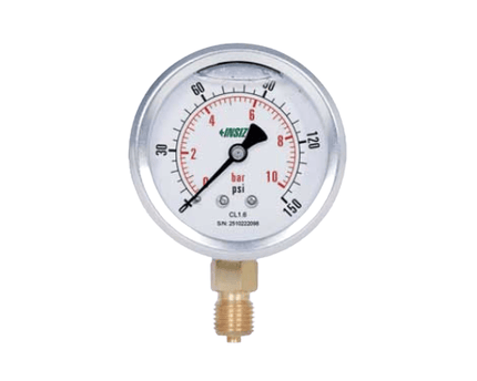 INSIZE MEASURING EQUIPMENT Insize Bourdon Tube Pressure Gauge 1/4BSP 0–10 Bar Series 5201-63B2Y10