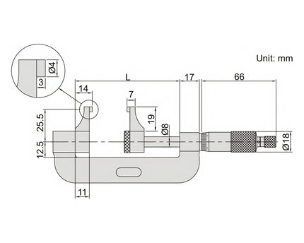 INSIZE Measuring Equipment Insize Caliper Type Micrometer 25-50mm Range Series 3238-50