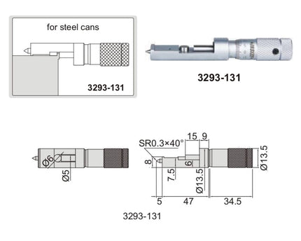 INSIZE Measuring Equipment Insize Can Seam Micrometer 0-13mm Range Series 3293-131