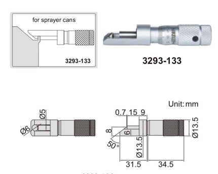 INSIZE Measuring Equipment Insize Can Seam Micrometer 0-13mm Range Series 3293-133