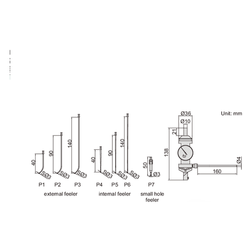INSIZE Measuring Equipment Insize Centering Indicator 0-3mm x 0.01mm Range Series 2385-3