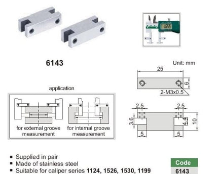 INSIZE Measuring Equipment Insize Depth Stop For Calipers Series 6143