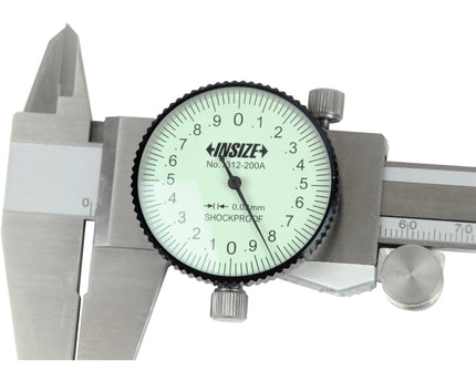 INSIZE Measuring Equipment Insize Dial Caliper 0-200mm Range Series 1312-200A