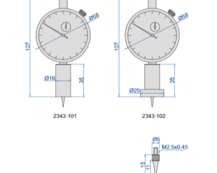 INSIZE Measuring Equipment Insize Dial Depth Gauge 0-10mm x 0.01mm Range Series 2343-101