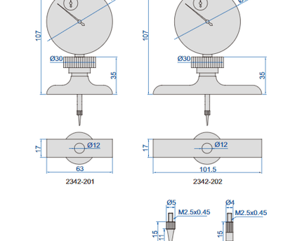 INSIZE Measuring Equipment Insize Dial Depth Gauge 0-300mm x 0.01mm Range Series 2342-201