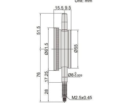 INSIZE Measuring Equipment Insize Dial Indicator 10mm Range Series 2894-10F