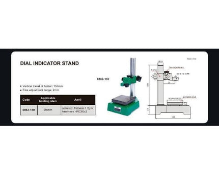 INSIZE MEASURING EQUIPMENT Insize Dial Indicator Stand 150mm Travel Series 6863-150