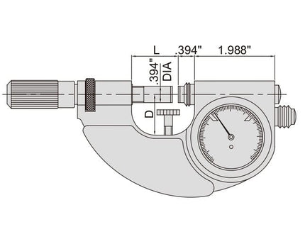 INSIZE Measuring Equipment Insize Dial Snap Gauge 1-2" Range Series 3334-2