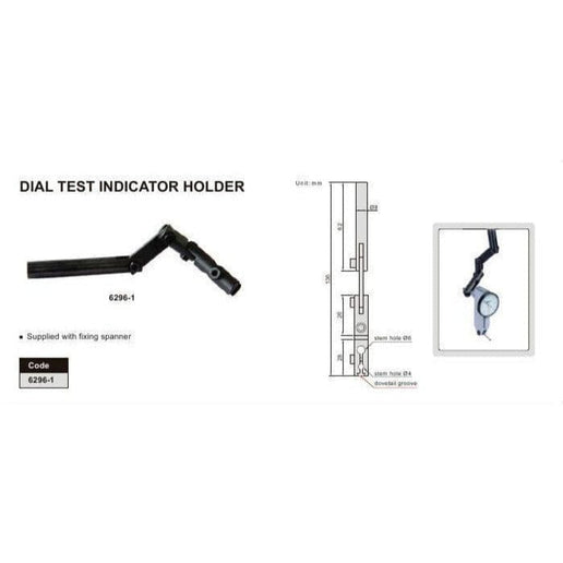 INSIZE Measuring Equipment Insize Dial Test Gauge Indicator Holder Round Stem Series 6296-2