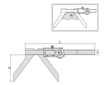 INSIZE Measuring Equipment Insize Digital Arc Radius Caliper 5-150mm/0.2-6" Range Series 1189-150B