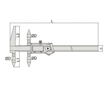 INSIZE MEASURING EQUIPMENT Insize Digital Centerline Caliper 10-500mm Range Series 1525-500