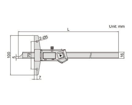 INSIZE Measuring Equipment Insize Digital Depth Gauge 0-200mm / 0-8" Range Series 1147-200