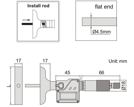 INSIZE Measuring Equipment Insize Digital Depth Micrometer 0-150mm/0-6" Range Series 3540-150