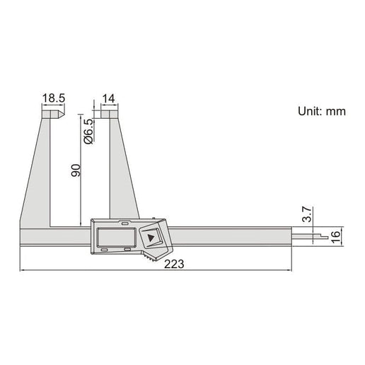 INSIZE Measuring Equipment Insize Digital Disc Brake Caliper 0-125mm/0-5" Range Series 1162-125A