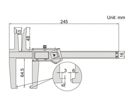 INSIZE Measuring Equipment Insize Digital Disc Brake & Pad Caliper 0-150mm/0-6" Range Series 1167-150A