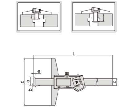 INSIZE Measuring Equipment Insize Digital Double Hook Depth Gauge 0-150mm / 0-6" Range Series 1144-150A