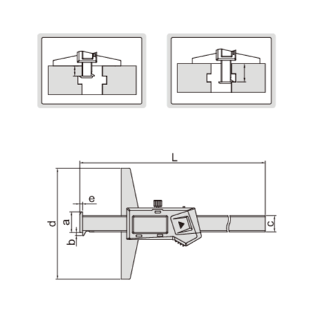 INSIZE Measuring Equipment Insize Digital Double Hook Depth Gauge 0-150mm / 0-6" Range Series 1144-150A