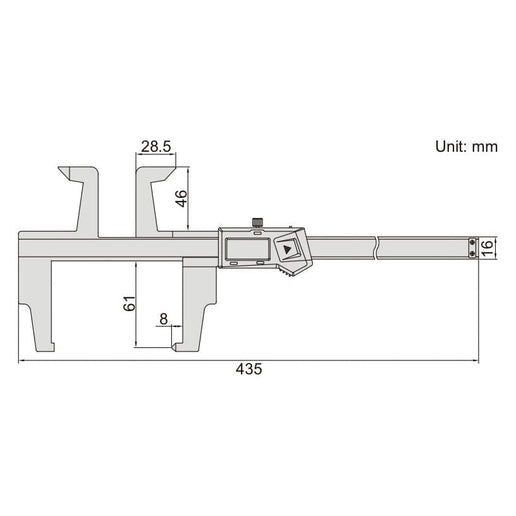 INSIZE Measuring Equipment Insize Digital Drum Brake Caliper 0-300mm/0-12" Range Series 1168-300A