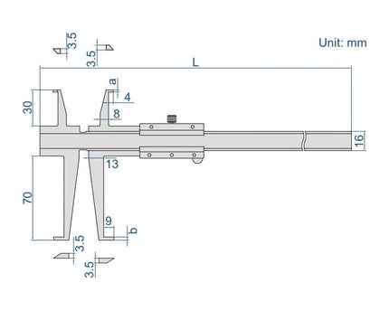 INSIZE Measuring Equipment Insize Digital Groove Caliper 11-150mm Range Series 1199-150