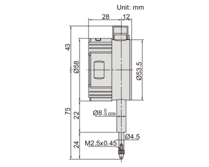INSIZE Measuring Equipment Insize Digital Indicator 10mm/0.4" Range Series 2109-10