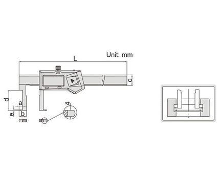 INSIZE Measuring Equipment Insize Digital Inside Groove Caliper 22-150mm Range Series 1120-150A