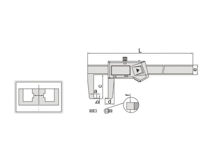 INSIZE Measuring Equipment Insize Digital Neck Caliper 0-150mm/0-6" Range Series 1187-150A