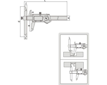 INSIZE Measuring Equipment Insize Digital Offset Caliper 0-200mm/0-8" Range Series 1186-200A