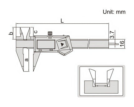 INSIZE Measuring Equipment Insize Digital Point Caliper 0-150mm/0-6" Range Series 1183-150A