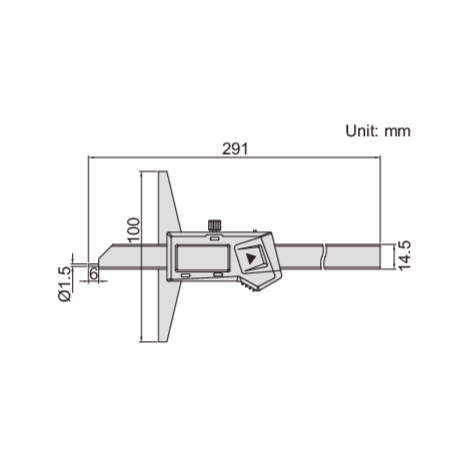 INSIZE Measuring Equipment Insize Digital Point Depth Gauge 0-200mm x 0.01mm Range Series 1143-200A