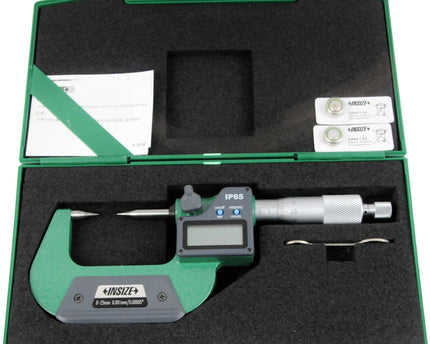 INSIZE Measuring Equipment Insize Digital Point Micrometer 0-25mm/0-1" Range Series 3530-25A